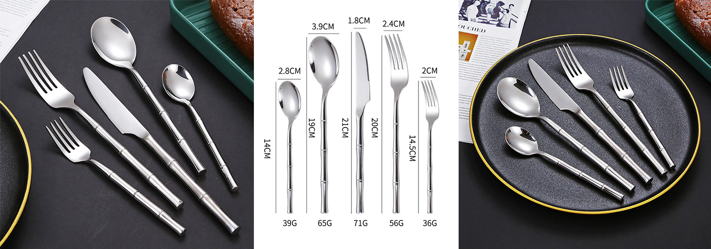 Modern Flatware Spoon and Knife Stainless Steel Cutlery