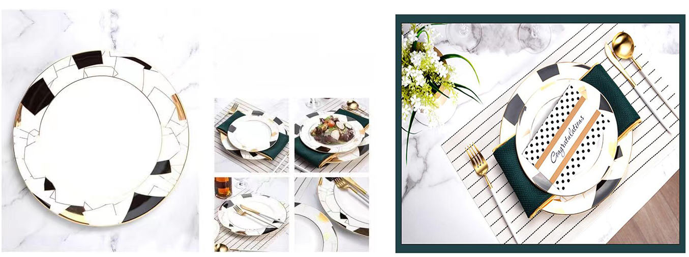 Factory Supply European Style Ceramic Wedding Porcelain Dinnerware Plate Set