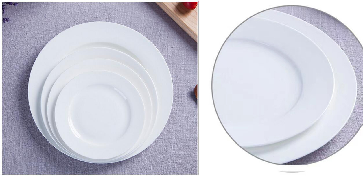 Hot selling high quality ceramic plates white porcelain dinnerware dinner plates flat plate