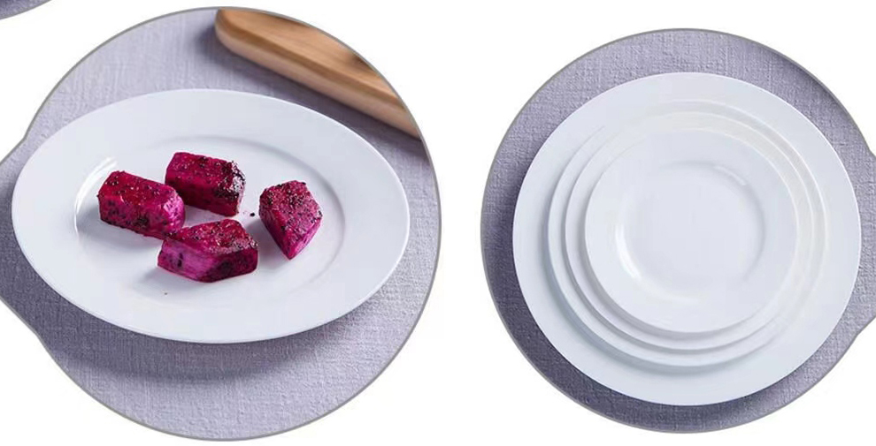 Hot selling high quality ceramic plates white porcelain dinnerware dinner plates flat plate