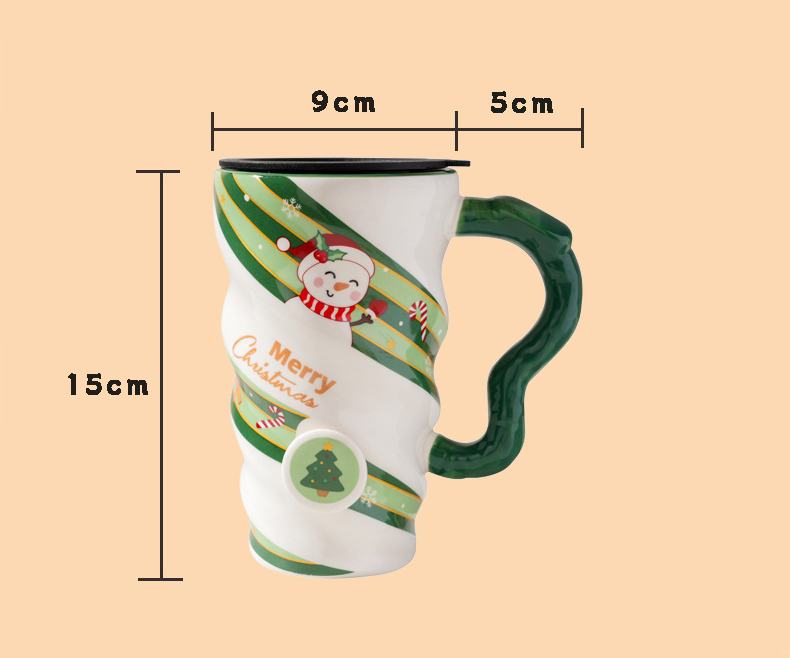 2023 Christmas Ceramic Spiral Mark Cup Coffee Mug