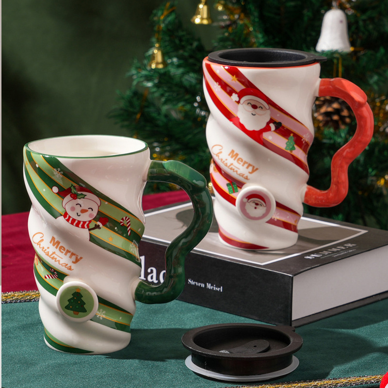 2023 Christmas Ceramic Spiral Mark Cup Coffee Mug