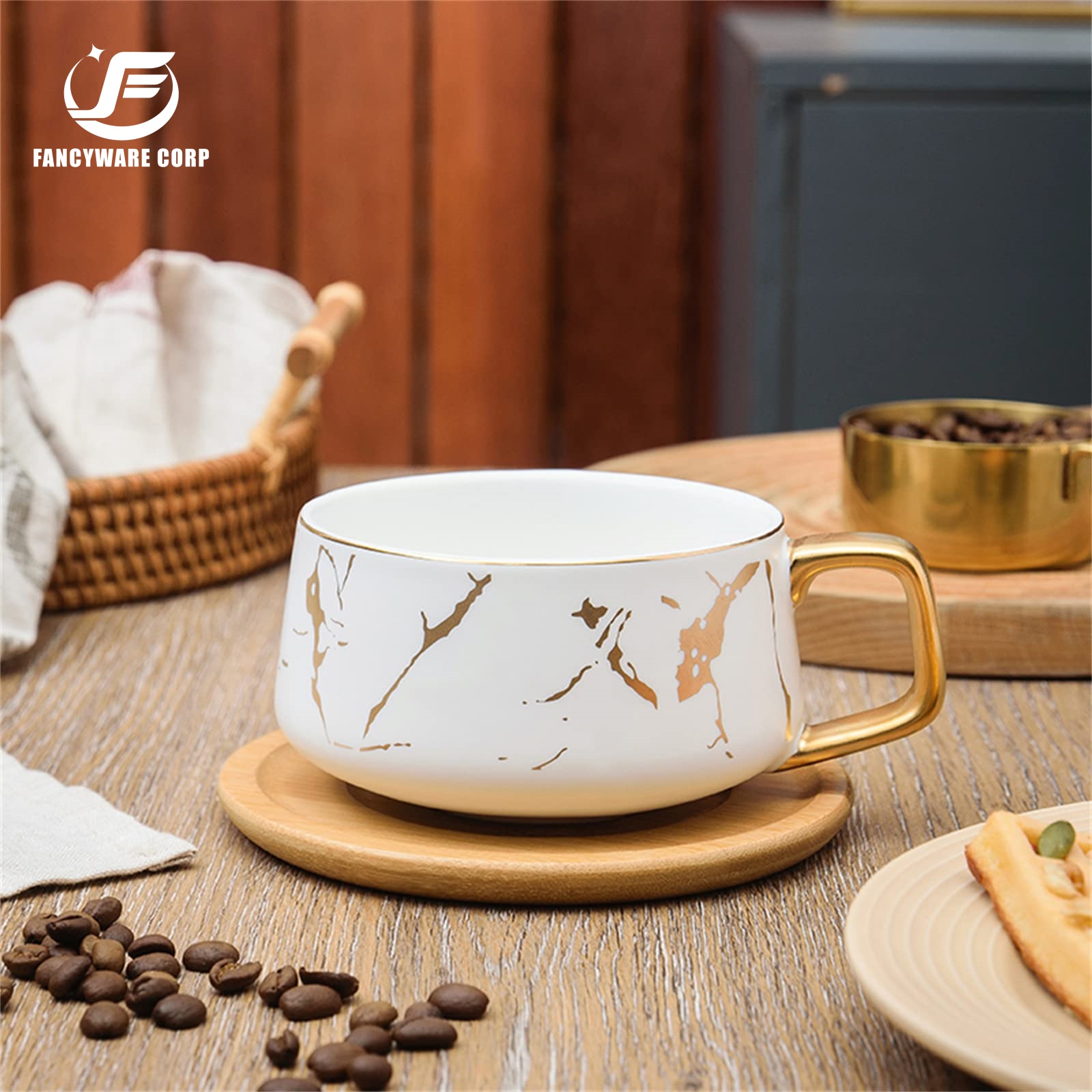 The Elegant Pairing of Fancyware Ceramic's Tea Cup and Saucer