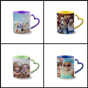 11 oz Blanks Sublimation Coffee Mugs with Heart Handle