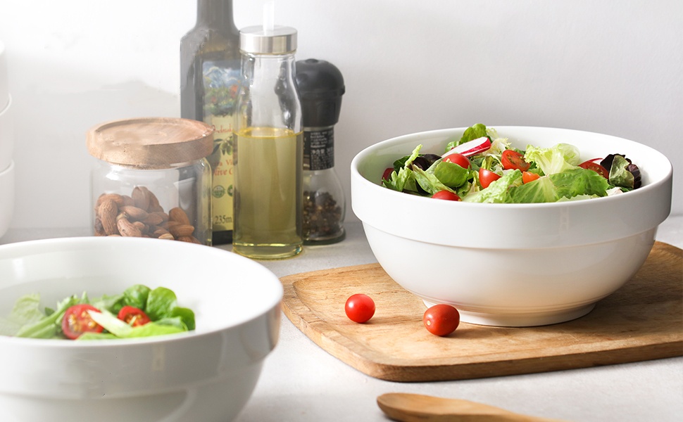 White Porcelain Nesting Serving  Bowls Set