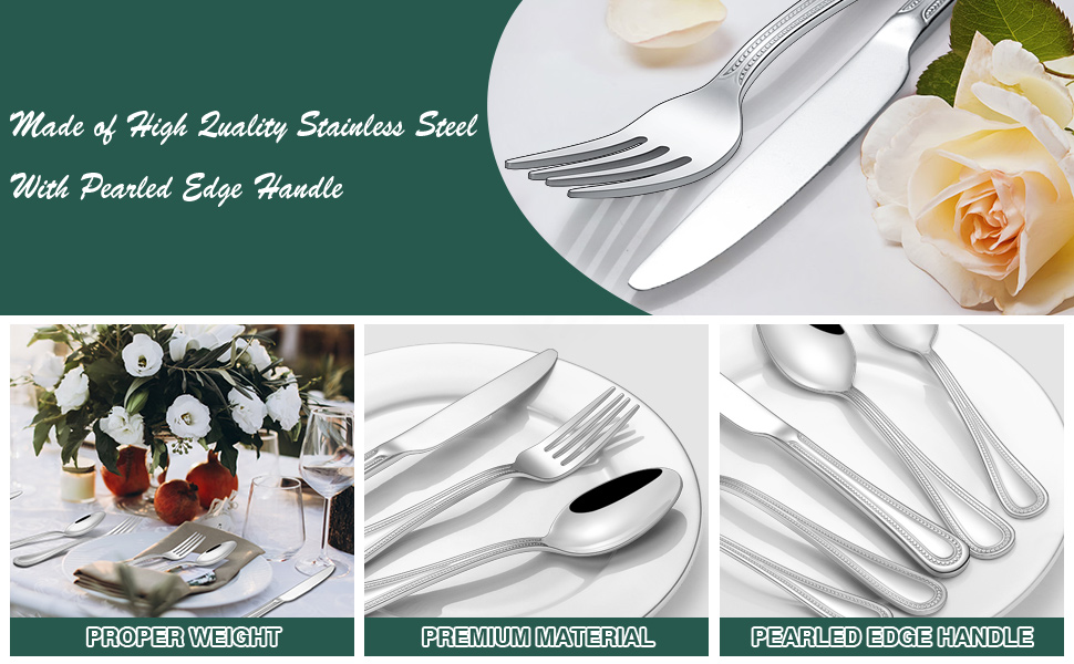 Pearled Edge Silverware Cutlery Set