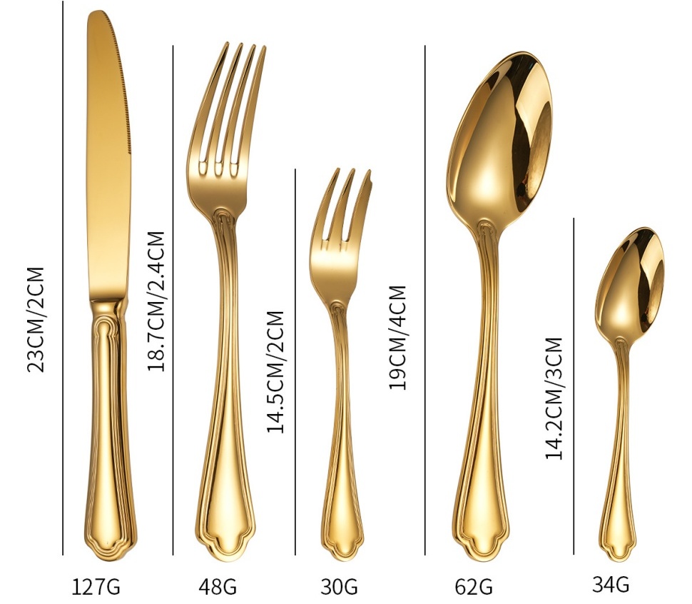 Stainless Steel Flatware Cutlery Set with Scalloped Edge