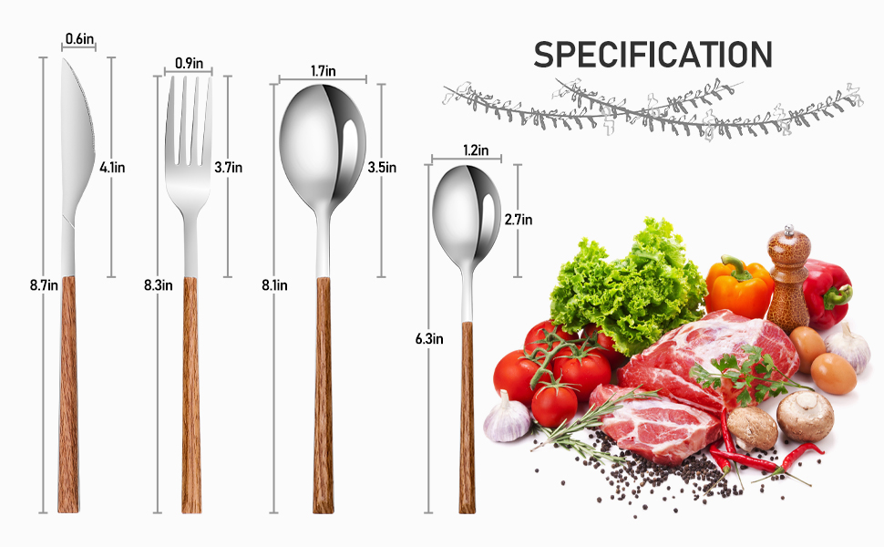 Wood Handle Creative Design Stainless Steel Cutlery