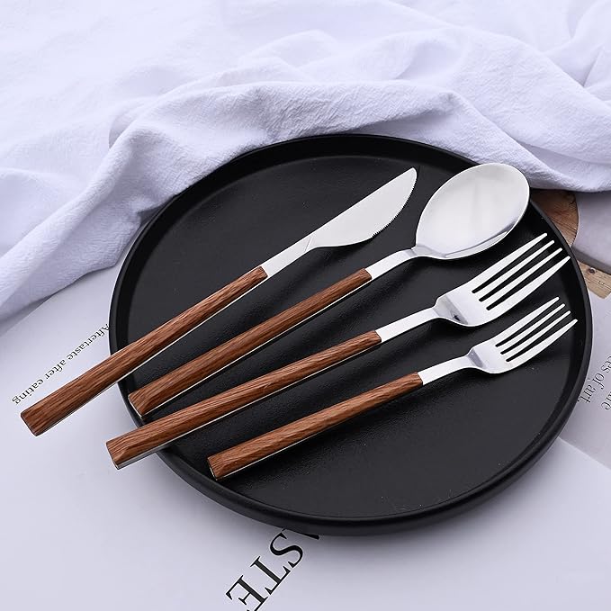 Premium Wood Handle Creative Design Stainless Steel Cutlery by Fancyware Ceramics