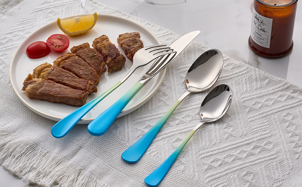 Stainless Steel Gradient Handle Cutlery Set