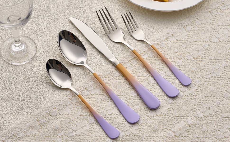 Stainless Steel Gradient Handle Cutlery Set