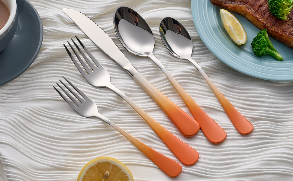 Stainless Steel Gradient Handle Cutlery Set