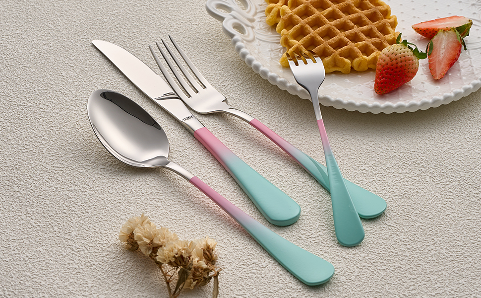 Stainless Steel Gradient Handle Cutlery Set