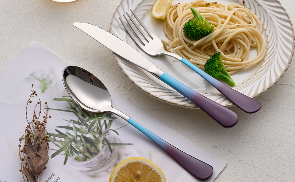 Stainless Steel Gradient Handle Cutlery Set