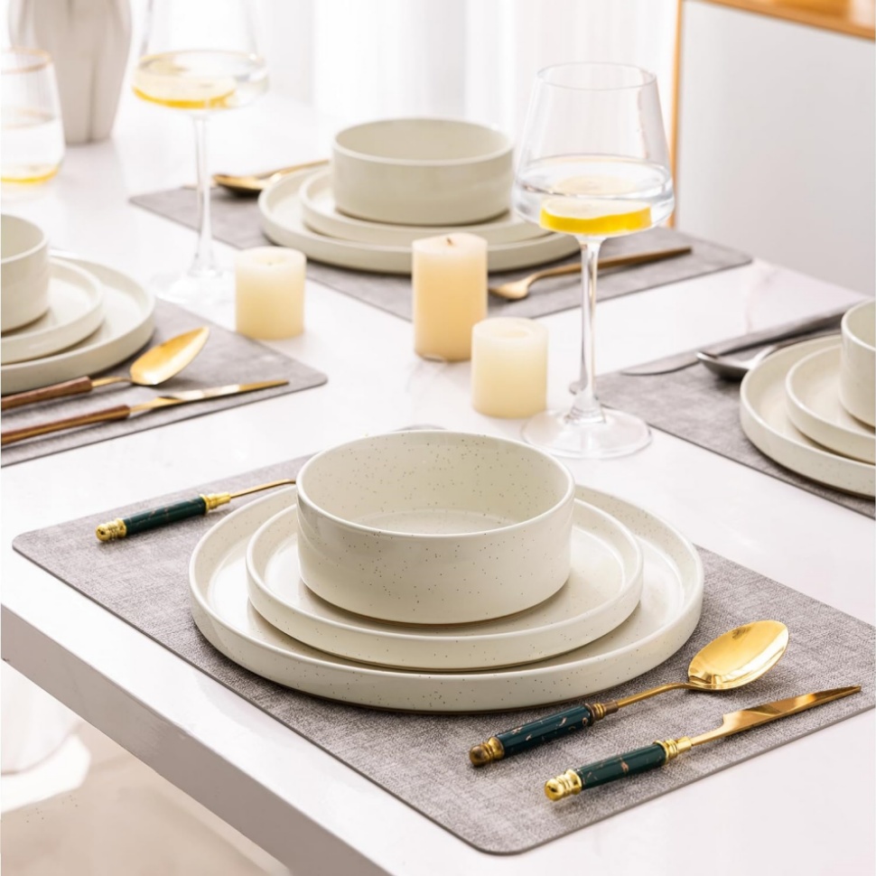 Stackable Stoneware Dinnerware  Plates and Bowls