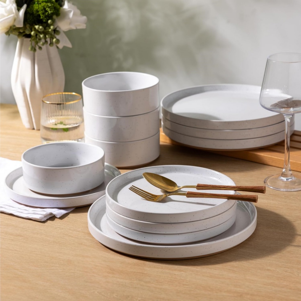 Stackable Stoneware Dinnerware  Plates and Bowls