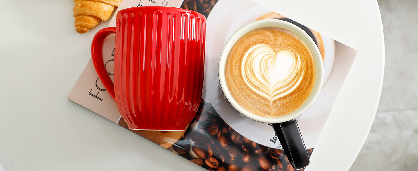 Large Ceramic Coffee Cups with Big Handle