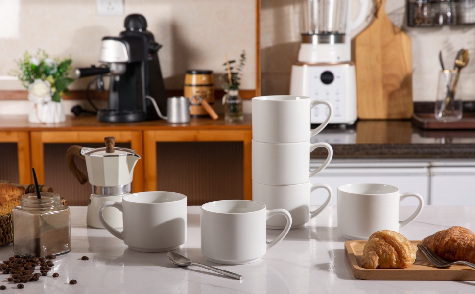 Stackable Ceramic Mugs