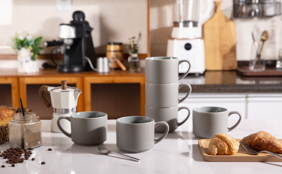 Stackable Ceramic Mugs