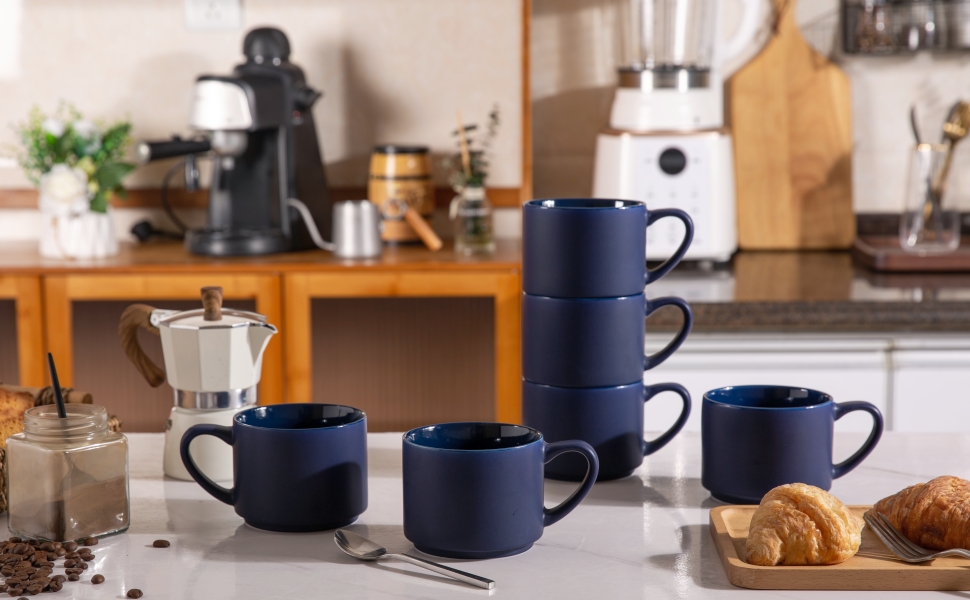 Stackable Ceramic Mugs