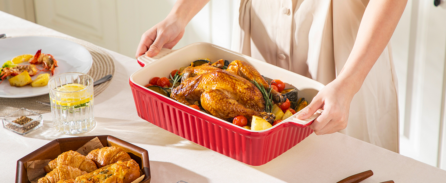 Ceramic Baking Dishes with Handle