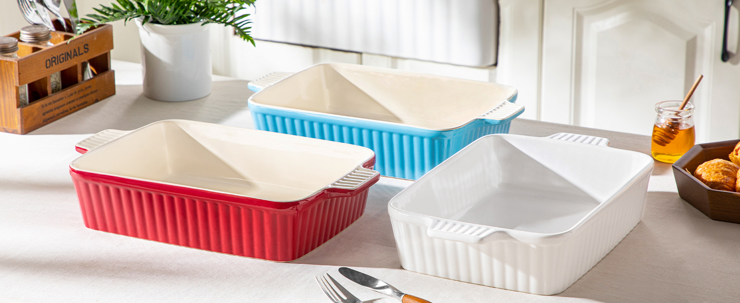 Ceramic Baking Dishes with Handle