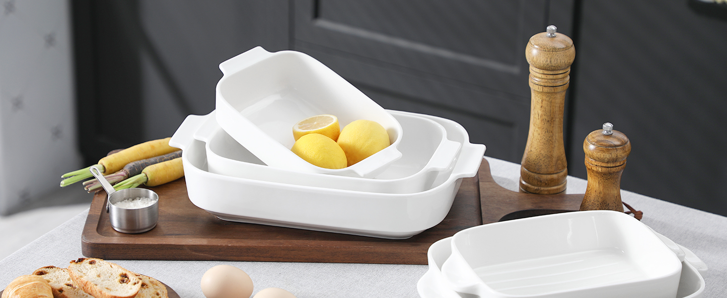 White Porcelain Bakeware Set