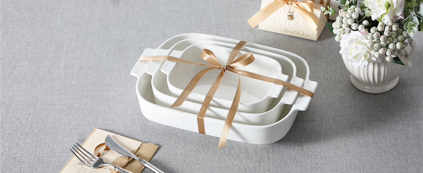 White Porcelain Bakeware Set