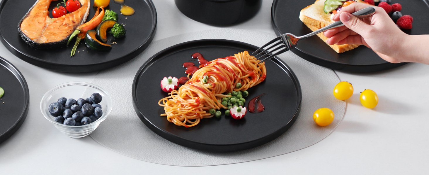 Black Ceramic Dinner Plates