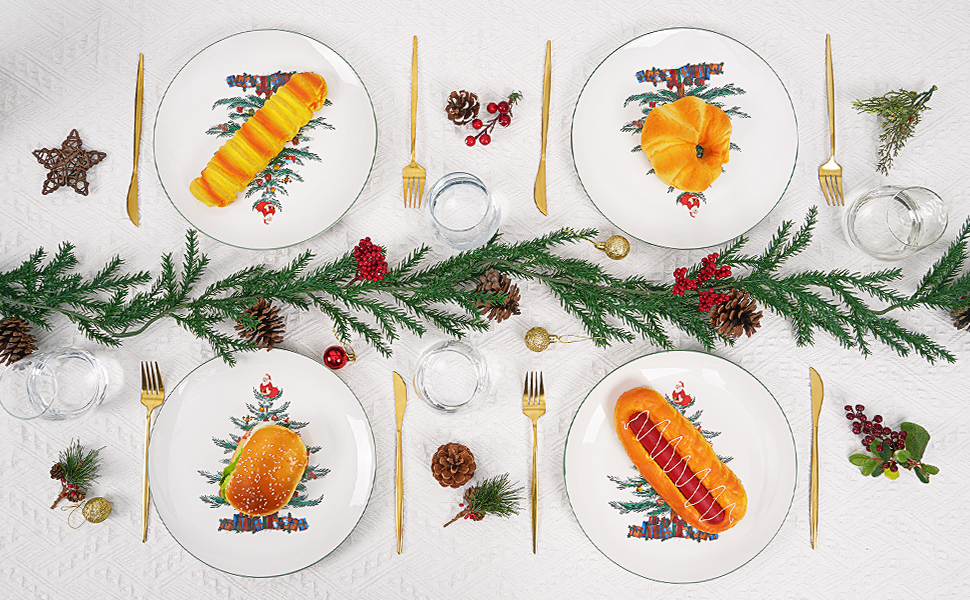 Porcelain Christmas Dinner Plates