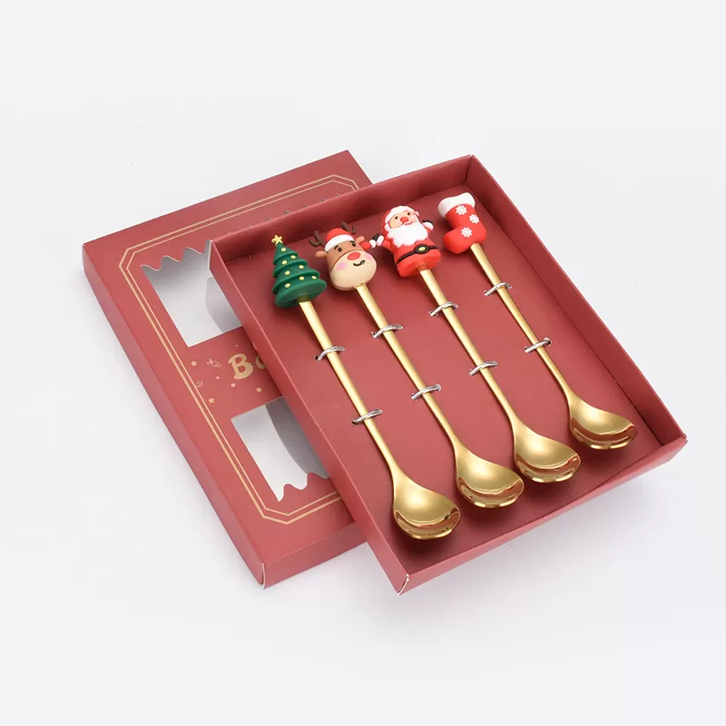 Christmas Stainless Steel Spoon Fork Cutlery Set Gift Box Set