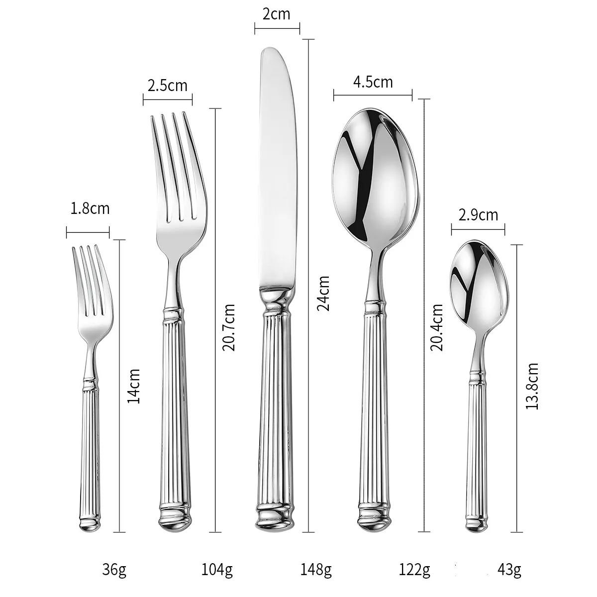 Roman Column Silverware Flatware Cutlery Set