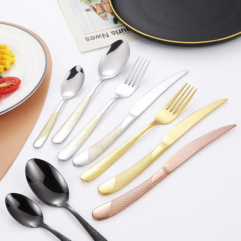 Creative Star Diamond Western Tableware Steak Knife Fork Spoon Set