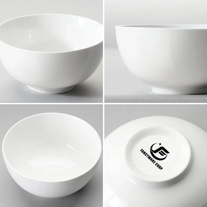 White Porcelain Bowls for Kitchen Dessert Rice Side Dish Snack Soup Fruits Cereal