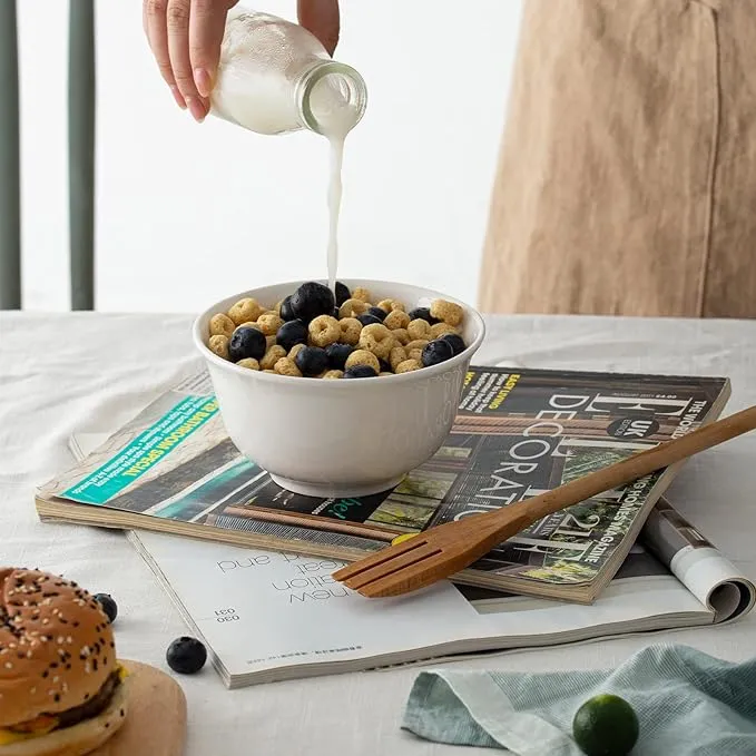 White Ceramic Soup Cereal Bowls