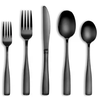 Black Stainless Steel Silverware Set