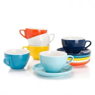 Porcelain Espresso Cups with Saucers