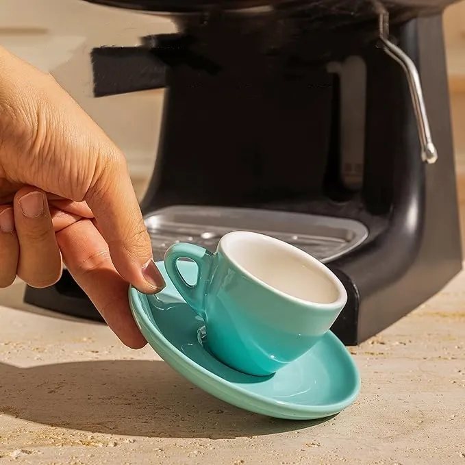 Porcelain Espresso Cups with Saucers