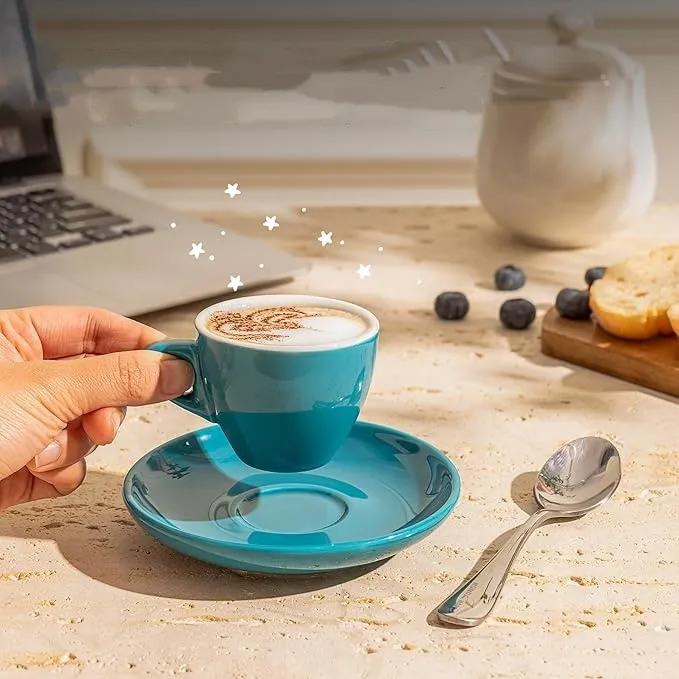 Porcelain Espresso Cups with Saucers