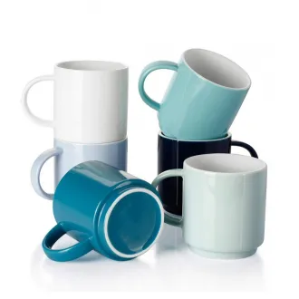 Porcelain Stackable Coffee Cup Mugs