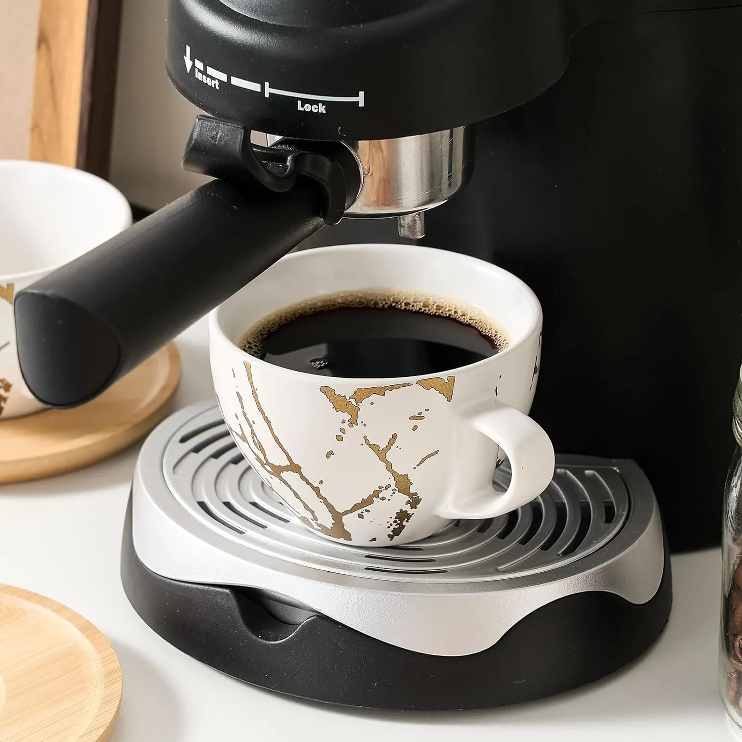 Ceramic Demitasse Espresso Cups Set with Saucers