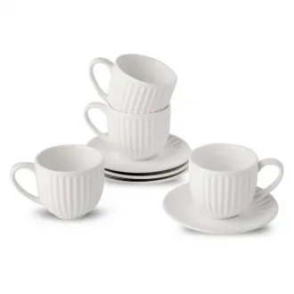 Ceramic Large Cappuccino Latte Cups and Saucers