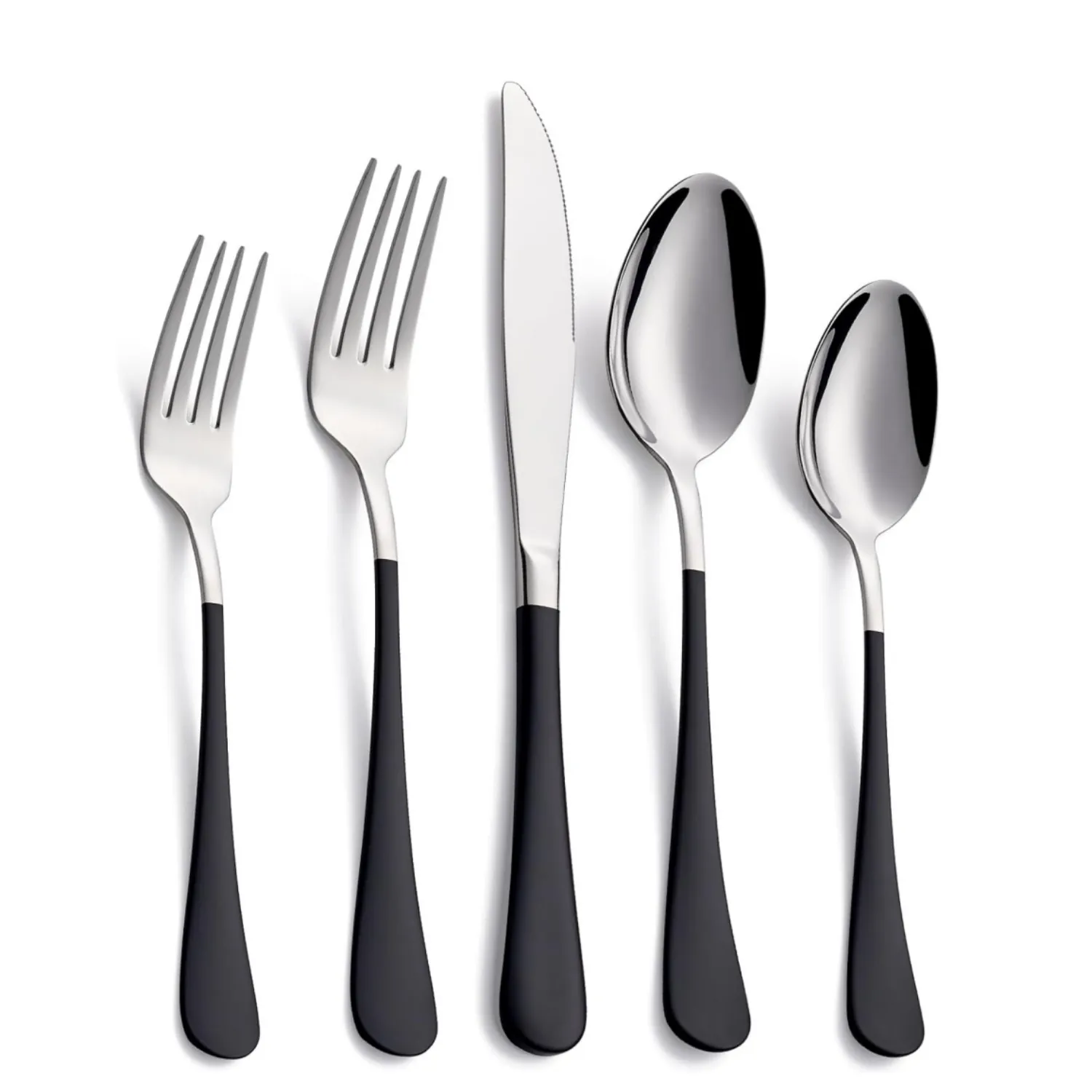 Stainless Steel Coffee Color Handle Flatware Set