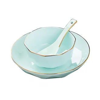 Turquoise Blue Diamond Porcelain Bowls