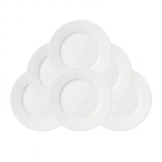 White Round Bone China Dinner Plate Set