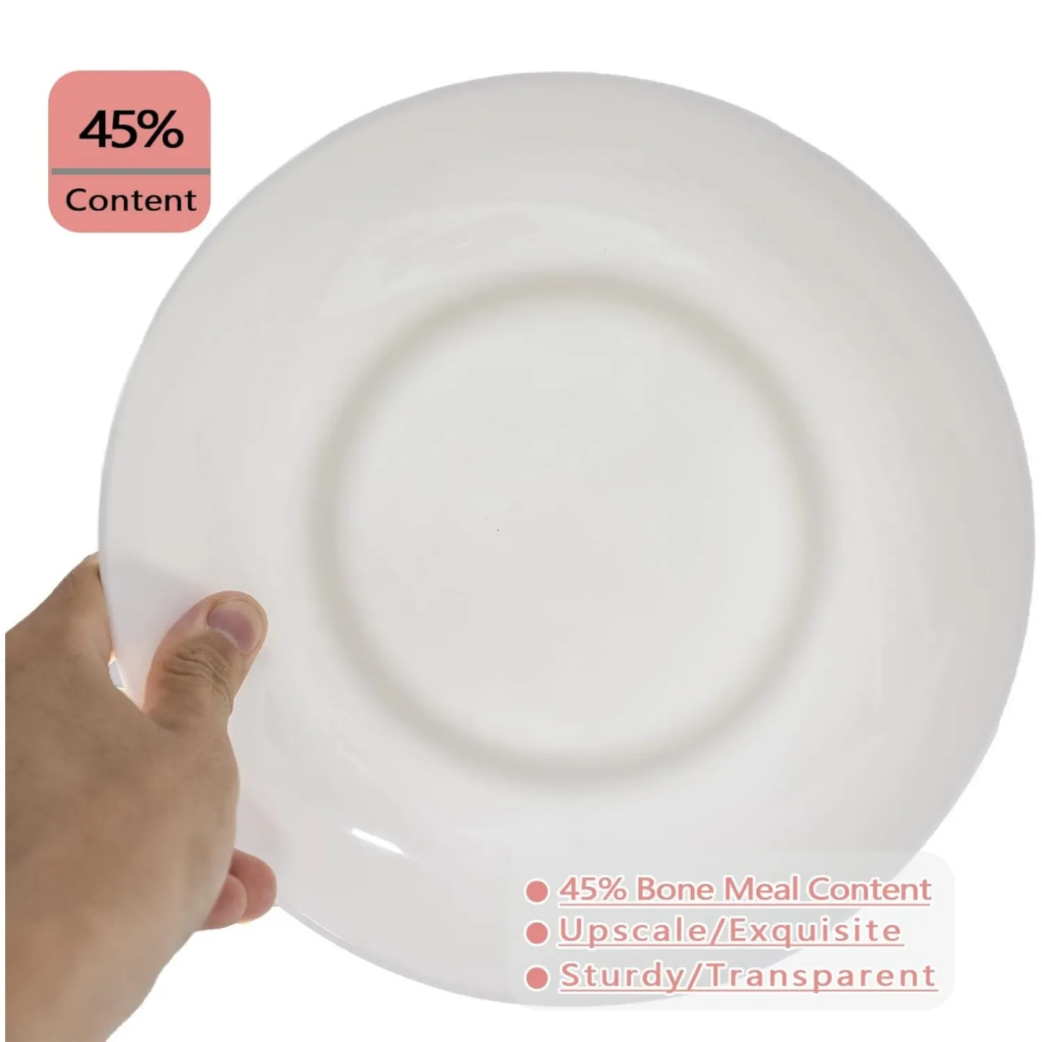 White Round Bone China Dinner Plate Set