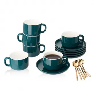 Porcelain Espresso Coffee Cup and Saucers