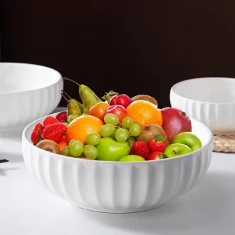 Big White Ceramic Salad Bowls