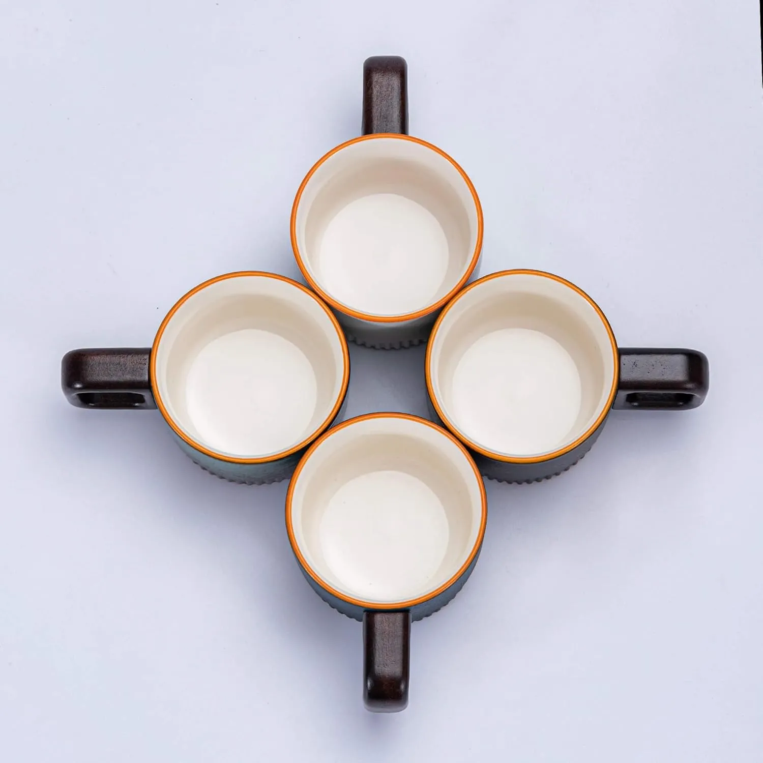 Ceramic espresso cup with wooden handle