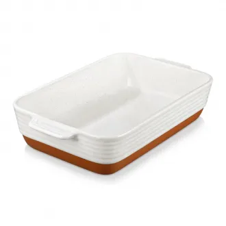 Deep Rectangular Ceramic Baking Dish with Handles